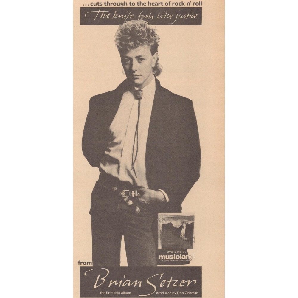 Vintage 1986 Brian Setzer Print Ad Stray Cats Frontman Solo America Rockabilly